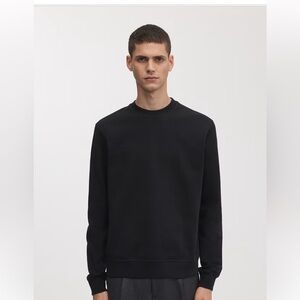 ASKET The Sweatshirt Crewneck In Black Organic Cotton Size Medium